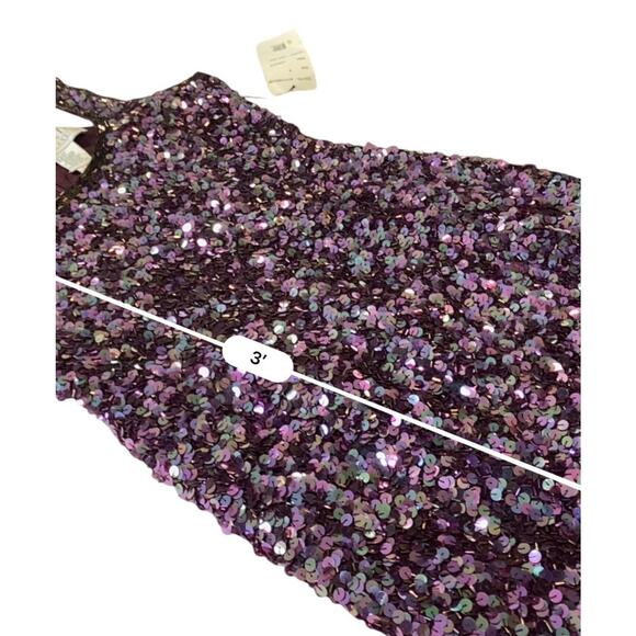 Black Tie Oleg Cassini VINTAGE Sequin SILK Cocktail Tank Dress Size 8 NEW - Picture 7 of 12